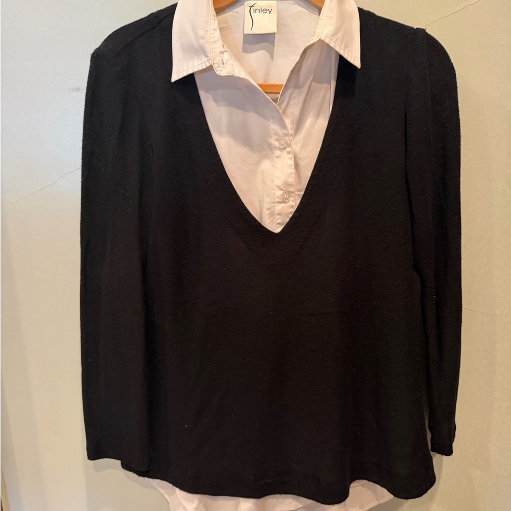 Finley Black and White Button Down Shirt